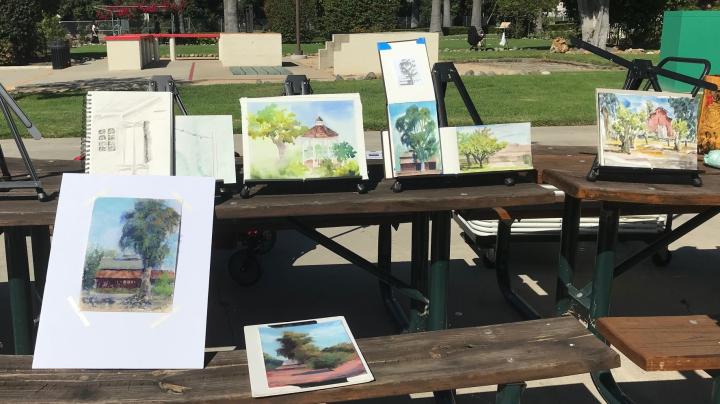 Urban art sketches on display at Irvine Ranch Historic Park