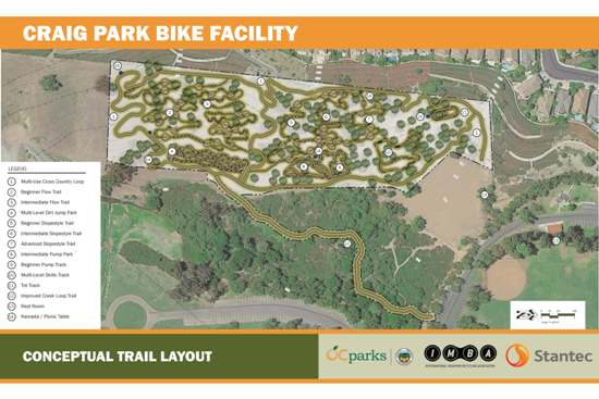 Overhead view of proposed trails