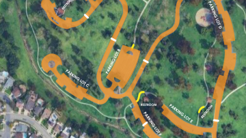 Ted Craig Regional Park Resurfacing Project construction area.