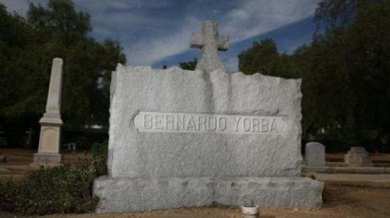 Cemetery headstone labeled Bernardo Yorba