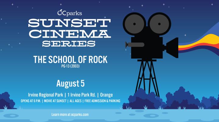 Sunset Cinema- The School of Rock (2003) on Aug. 5 at Irvine Regional Park