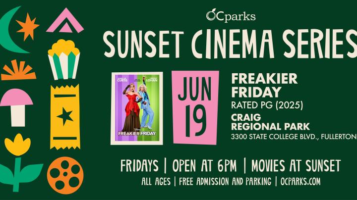 2026 Sunset Cinema Series Freakier Friday event on June 19 at Ted Craig Regional Park