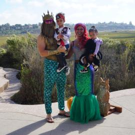 Family in costumes at Boo at the Bay