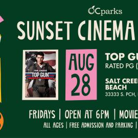 2026 Sunset Cinema Series Top Gun event on August 28 at Salt Creek Beach
