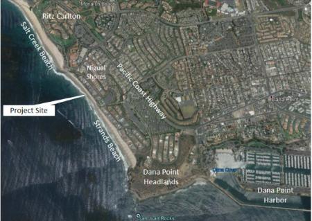 Overview photo of project site, between Salt Creek and Strands beaches