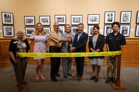 Ribbon cutting for The Other Side of Memory exhibit at the Old Orange County Courthouse.